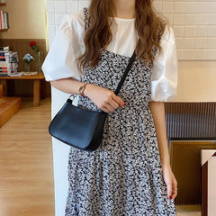 Chain Shoulder Bag PU Leather Women Handbag Solid Underarm Bags