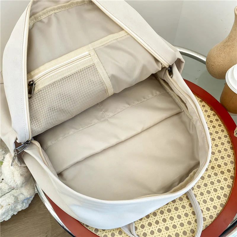 Double Zipper Girls School Backpack Large Capacity Laptop Bag