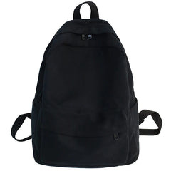 Large Capacity Cotton Backpack for Teenagers - Solid School Bag