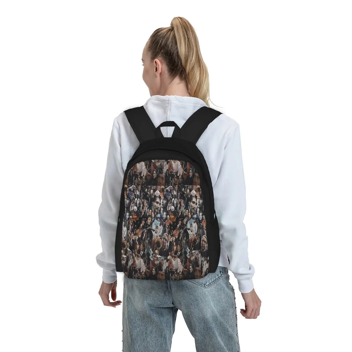 Mads Mikkelsen Collage Backpacks Men's Women's Kpop School Bag