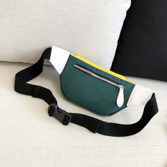 Women Waist Bag Irregular Splice Money Phone Belt Bag Leather Bum Hip Bag