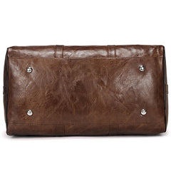 Male Leather Travel Bag Large Duffle Independent Shoes Storage