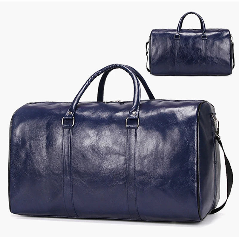 Large Leather Travel Bag Duffle Independent Shoes Storage Big Fitness Bags