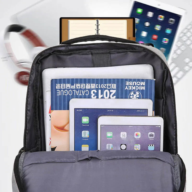 Multifunction USB Charging Waterproof 15.6 Inch Laptop Men Backpack