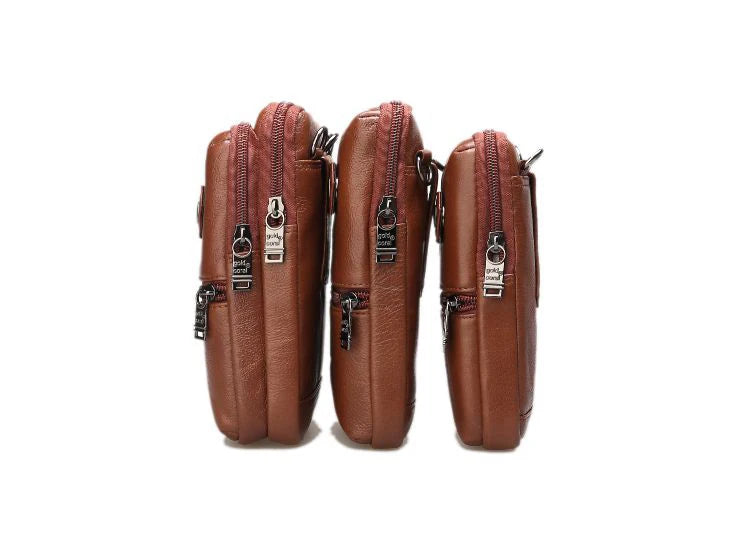 Men's Leather Travel Waist Bag Fanny Pack Messenger