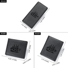 Men Short Wallet Leather Gift Youth Business Smooth Sailing Credit Card Bag