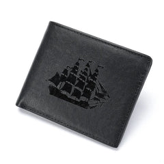 Men Short Wallet Leather Gift Youth Business Smooth Sailing Credit Card Bag