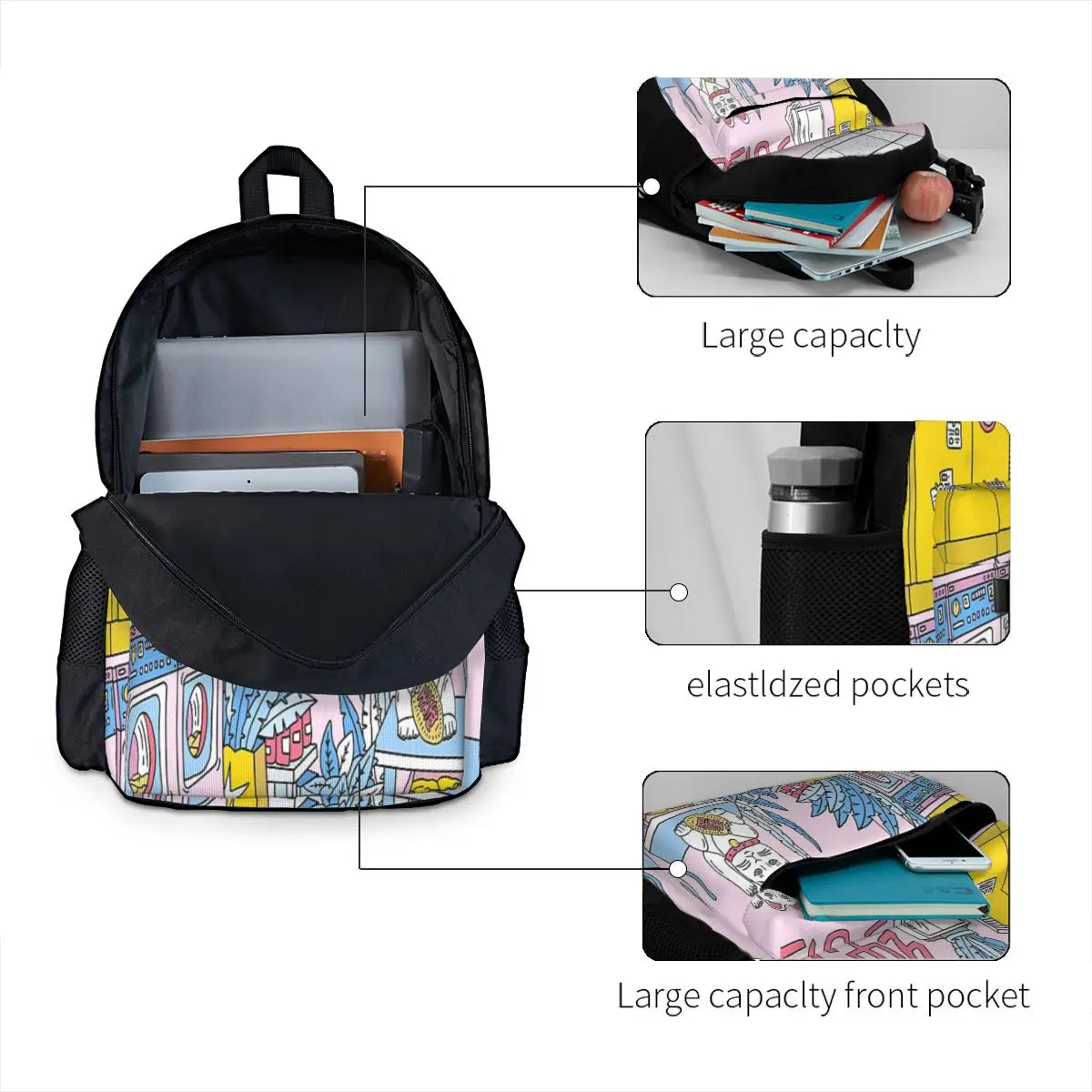 Maneki Wash Backpacks Men's and Women's Bag
