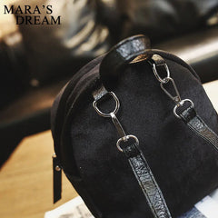 Mara's Dream Women Velvet Backpack Schoolbag Travel Shoulder Bag Mini Backpack