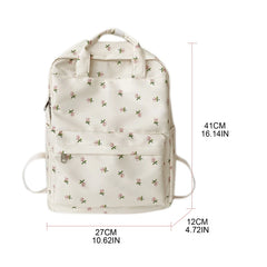 Nylon Women Backpacks Casual Lightweight Daypack Anti-Theft Bookbag with Floral