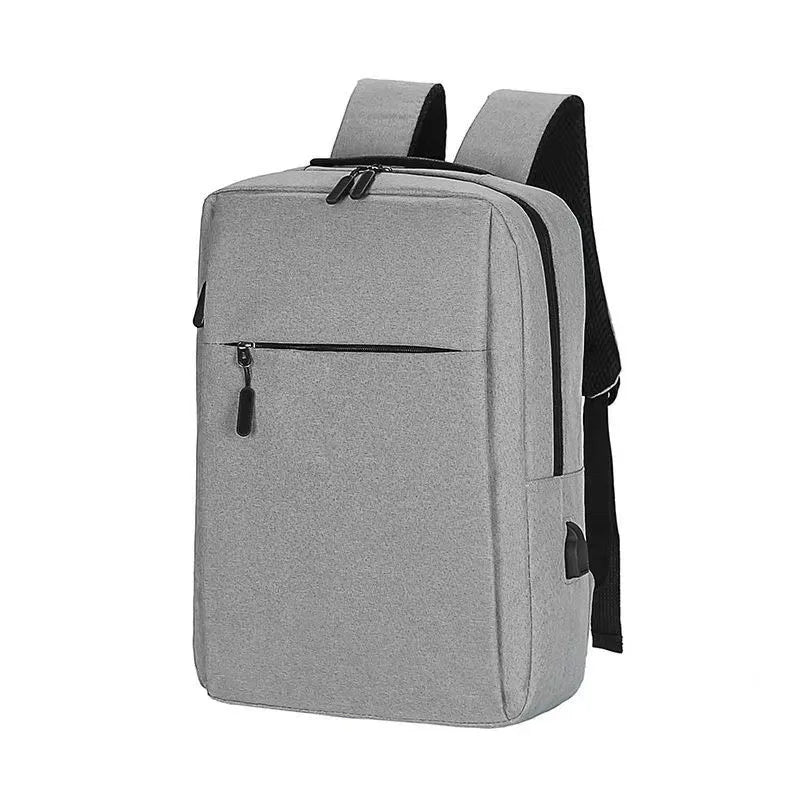 Men Backpack Teen Boys High School Bag Oxford Gray USB Char