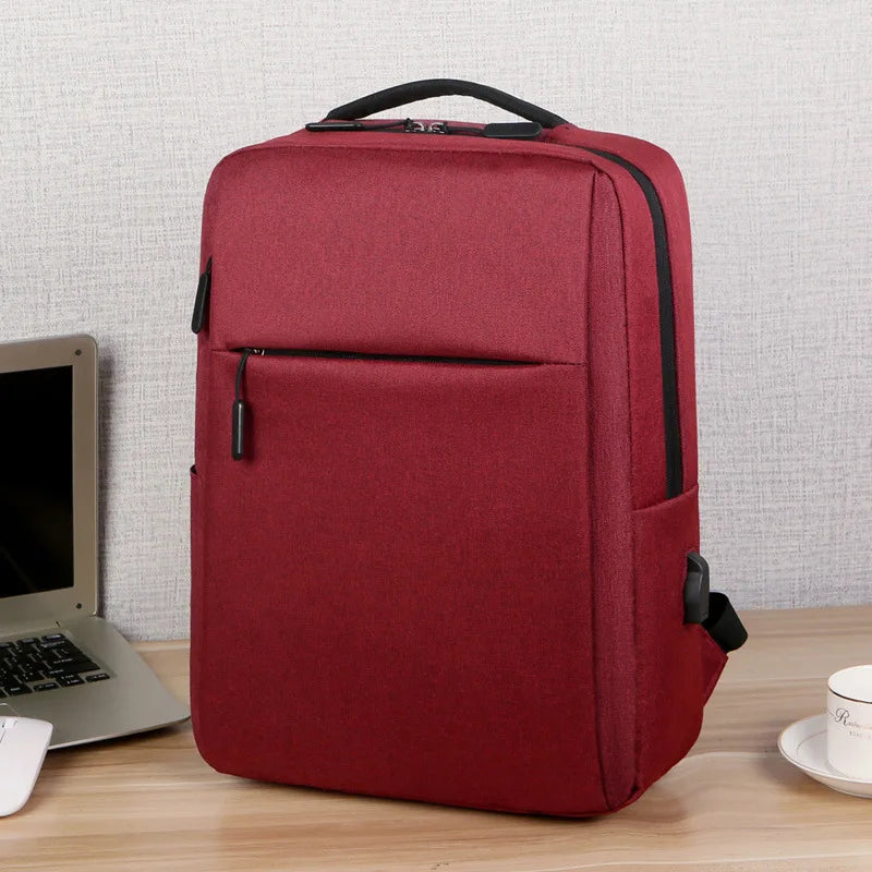 Men Backpack Teenage Boys High School Bags Oxford Gray with USB Charging