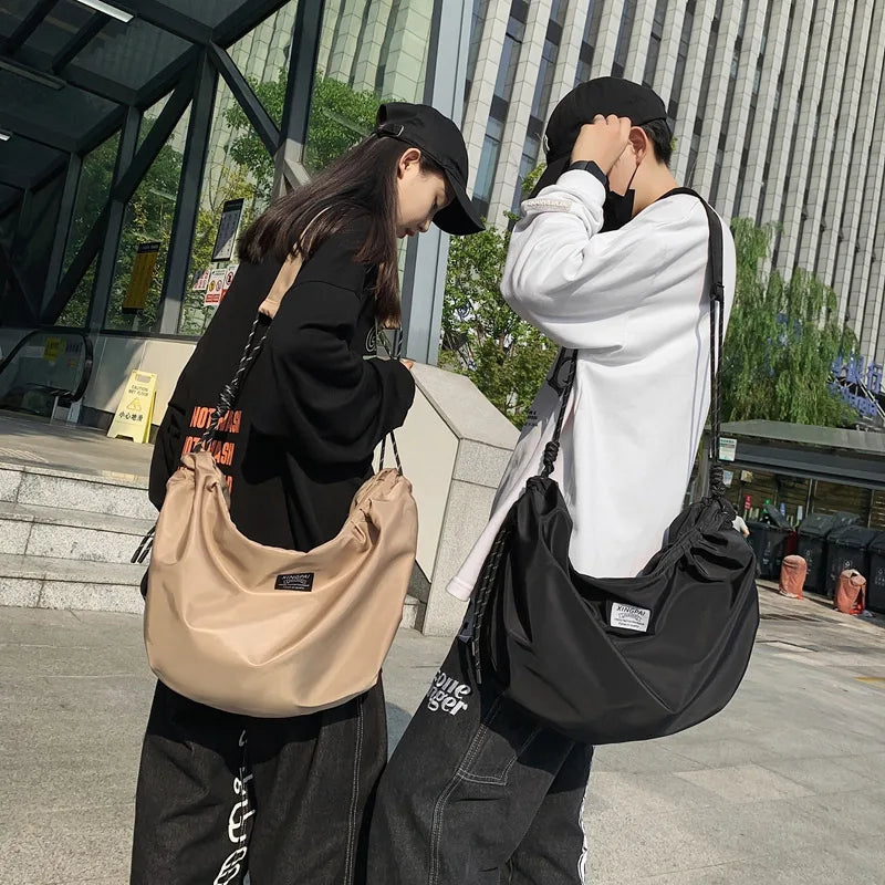Nylon Crossbody Bag Large Capacity Travel Shoulder Backpack