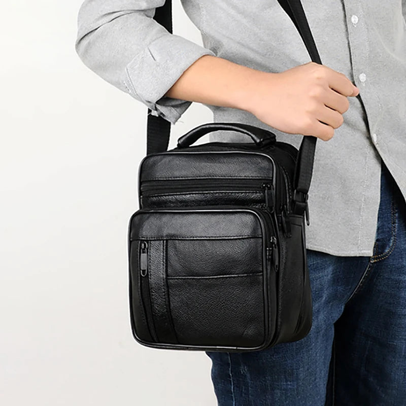 Men Business Office Briefcase Leather Handbag Computer Laptop Tote