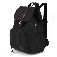 Men Canvas Backpack School Travel Solid Bag Soft Handle Unisex Air Cushion