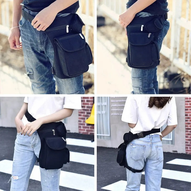 Men Canvas Drop Leg Bag Waist Pack Hip Bum Military