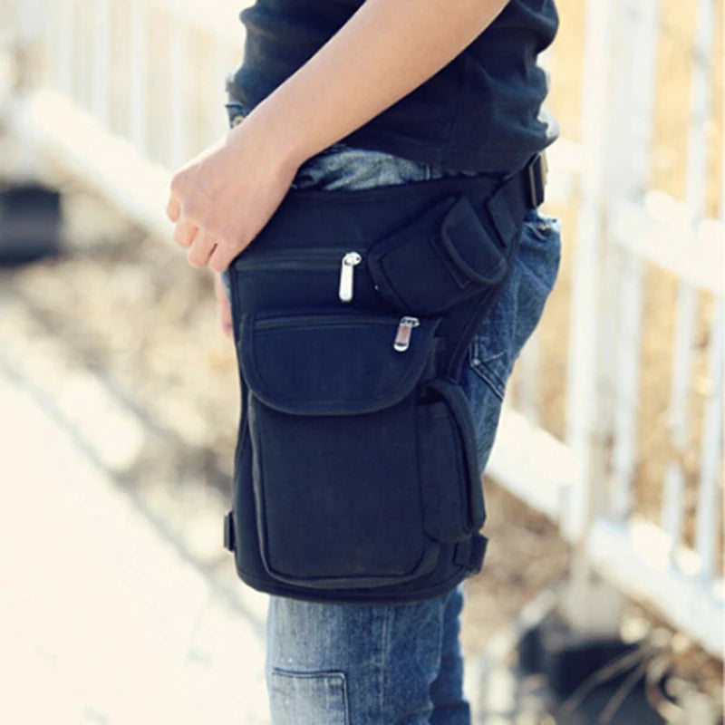 Men Canvas Drop Leg Bag Waist Fanny Pack Belt Hip Bum Military