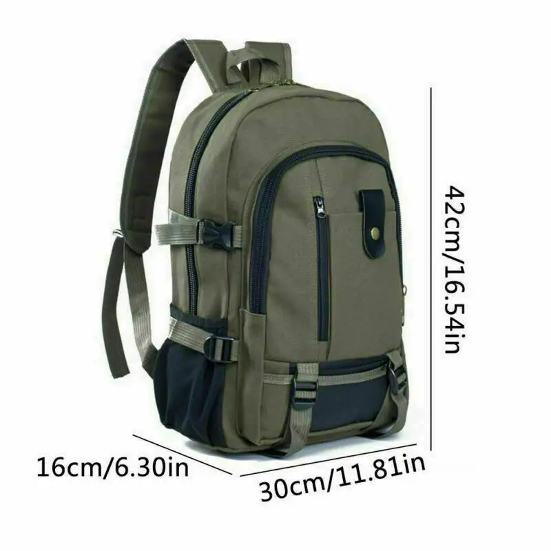 Canvas Large Backpack Rucksack for Work Sports Travel Hiking Boys College