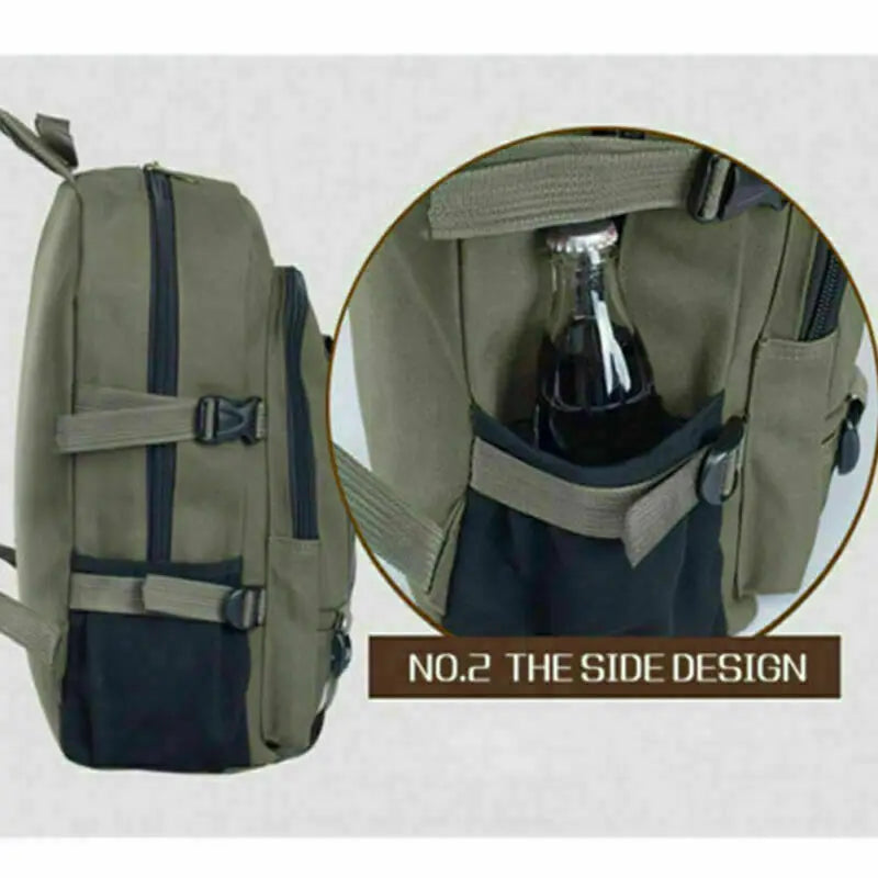 Canvas Large Backpack Rucksack for Work Sports Travel Hiking Boys College