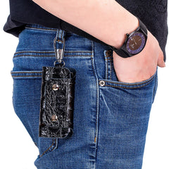 Crocodile Pattern Leather Key Holder Organizer Key Case Wallet