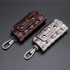 Crocodile Pattern Leather Key Holder Organizer Key Case Wallet