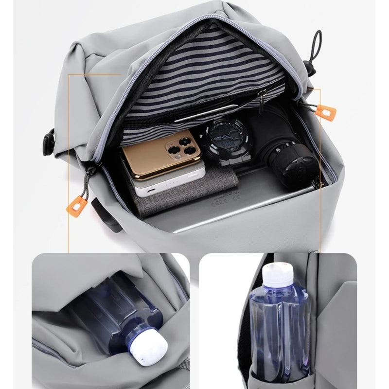 Men Chest Bag Sling Bags Crossbody Travel Outdoor PU Shoulder Pruse Fanny Pack