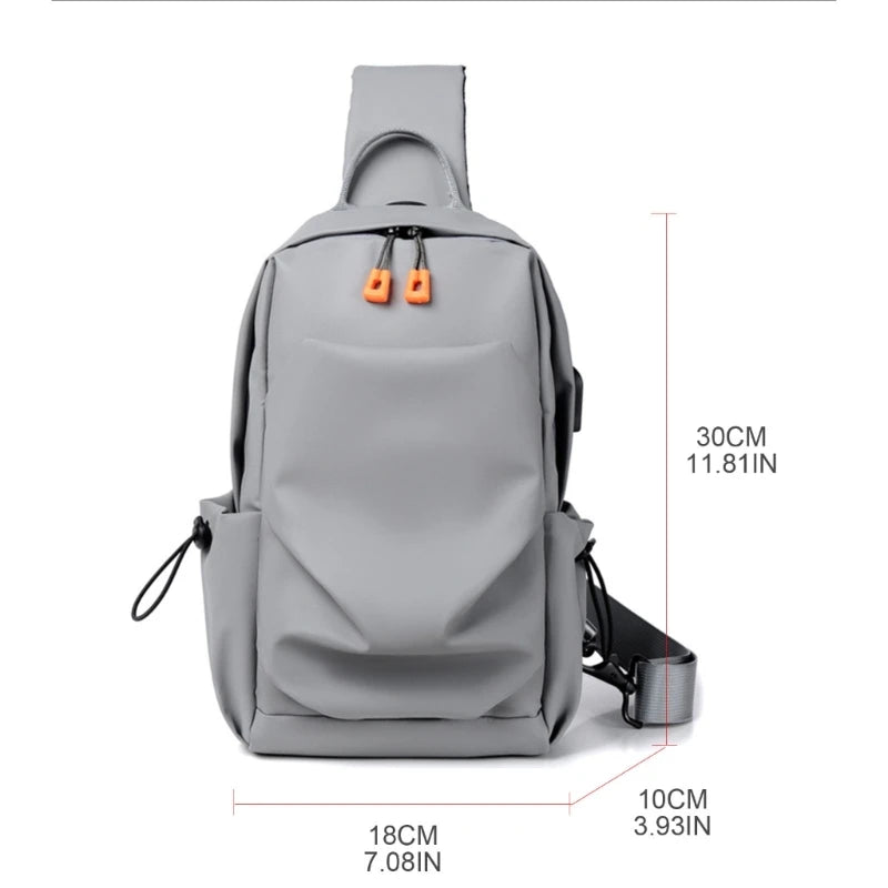 Men Chest Bag Sling Bags Crossbody Travel Outdoor PU Shoulder Pruse Fanny Pack