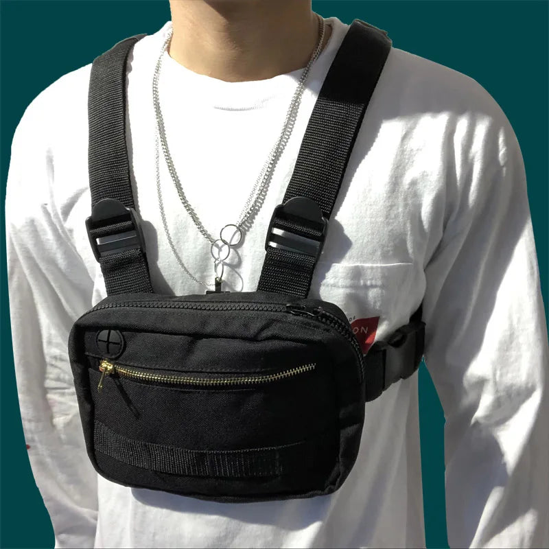 Men Chest Ring Chest Bag Boy Tactical Vest Backpack Waist Bag Male Fanny Pack