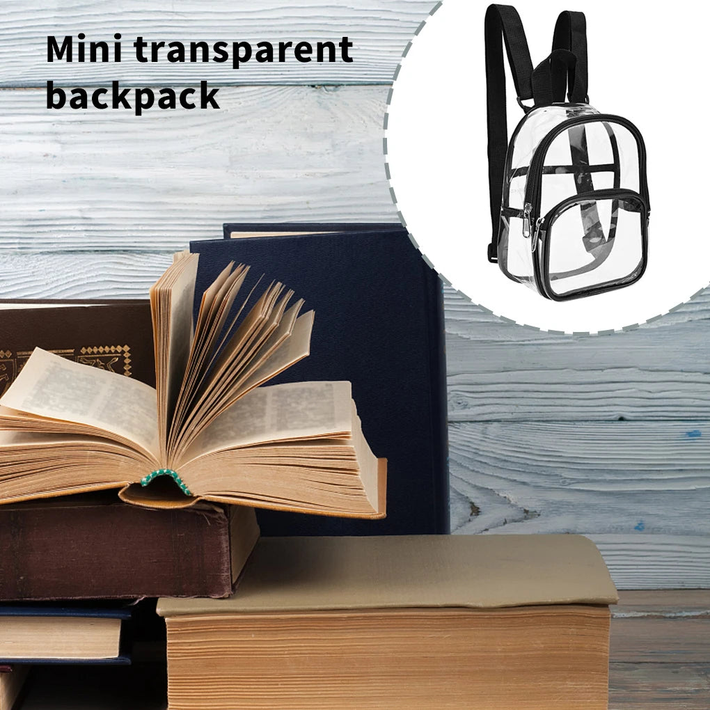 Men Clear Backpack Casual Outdoor PVC Rucksack Schoolbag