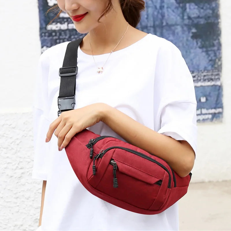Canvas Waist Bag Fanny Pack Hip Wallet Phone Belt Pouch Travel Motorcycle