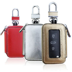 Leather Retro Car Key Housekeeper Holder Unisex Key Case Zip Wallets