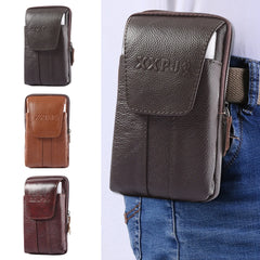 Men Leather Waist Pack Bum Bag Classic Texture Multi-function