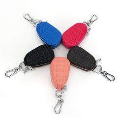 Leather Key Holder Wallet Organizer Zipper Key Case Bag