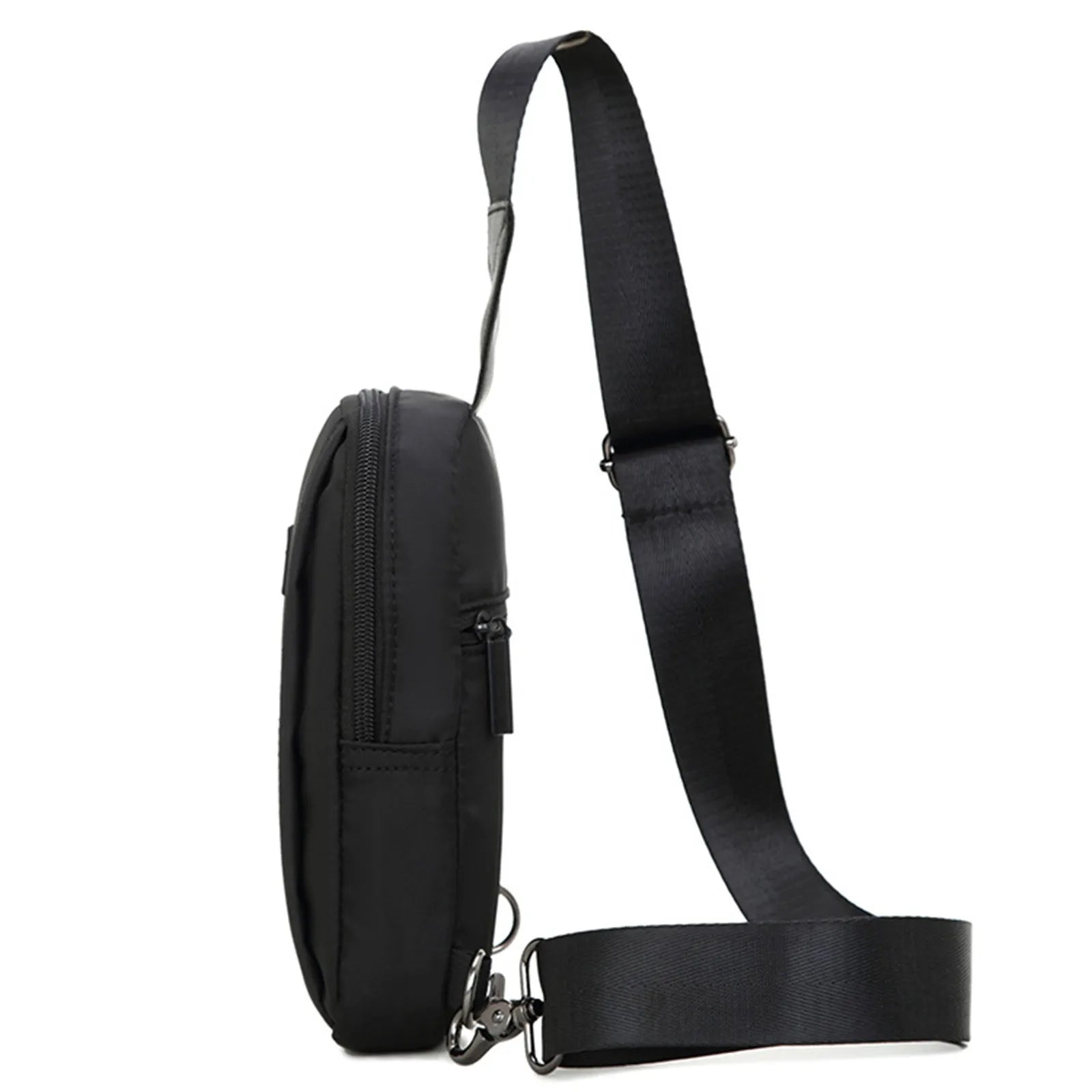 Men Large Capacity Messenger Bag Zipper Waterproof Casual Chest Bag