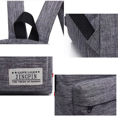 Gray Canvas Backpack 15inch Laptop College School Bag Rucksack