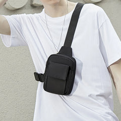 Men Messenger Bag Sports Bag Solid Mobile Phone Bag Wallet