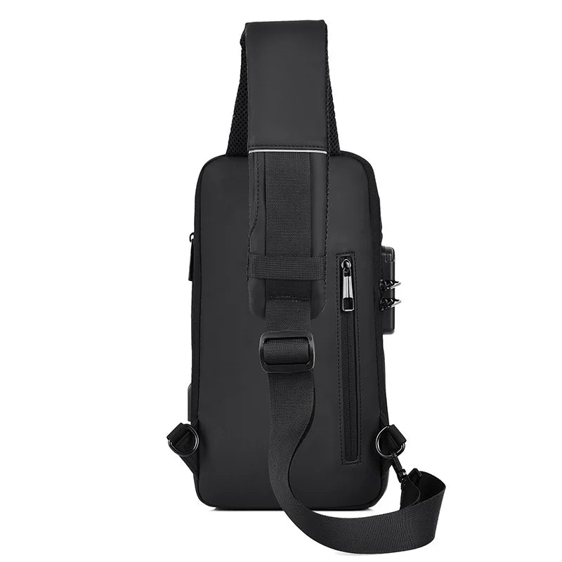 Men Motorcycle Bag Travel Shoulder Bag Waterproof Sports Chest Bag