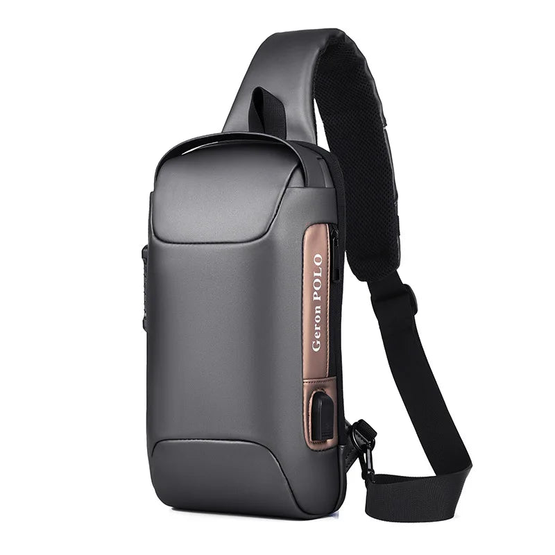 Men Motorcycle Bag Travel Shoulder Bag Waterproof Sports Chest Bag