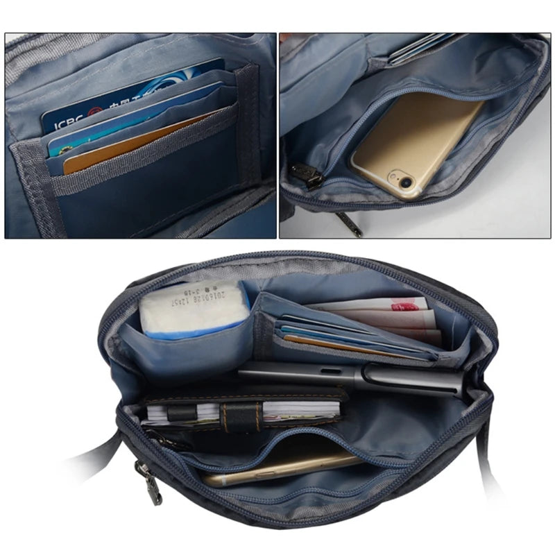 Men Nylon Belt Bum Waist Phone Fanny Pack Crossbody Bag