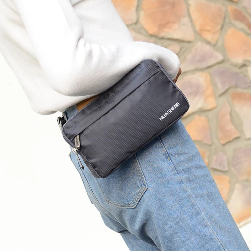 Men Nylon Belt Bum Waist Phone Fanny Pack Crossbody Bag