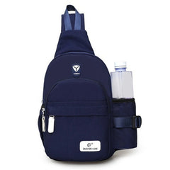 Men Nylon Crossbody Chest Pack with USB Charging