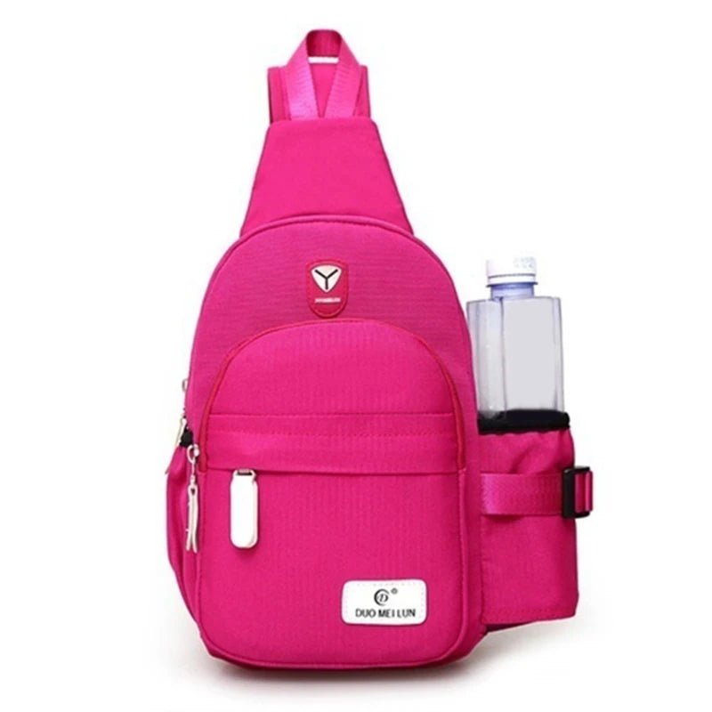 Men Nylon Crossbody Chest Pack with USB Charging