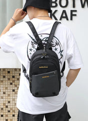 Men Nylon Small Backpack Rucksack Military Travel Bag