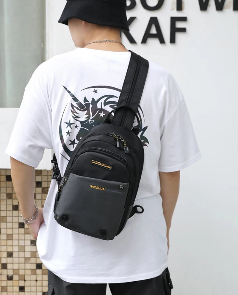 Men Nylon Small Backpack Rucksack Military Travel Bag