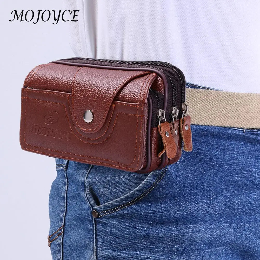 Waterproof PU Waist Bag Mobile Phone Belt Pouch for Outdoor Sports