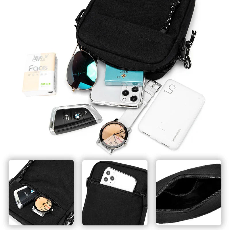 Men's Small Shoulder Bag Diagonal Backpack Chest Bag Casual Boy Bag