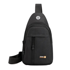 Men Shoulder Bag Travel Backpack Sports Chest Bag with Earphone Hole