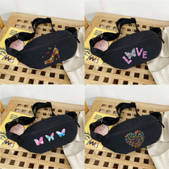 Men Shoulder Satchels Waist Pack Chest Backpack Butterfly Print Mini