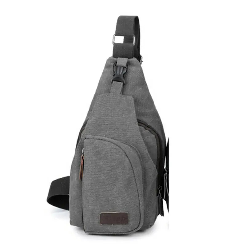 Men Sling Bag Chest Cross Body Shoulder Canvas Messenger Pack Travel Hiking