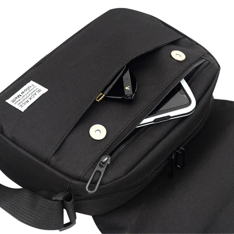 Men Small Oxford Shoulder Messenger Bags Solid Satchels